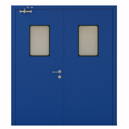 Centrally-mounted steel door