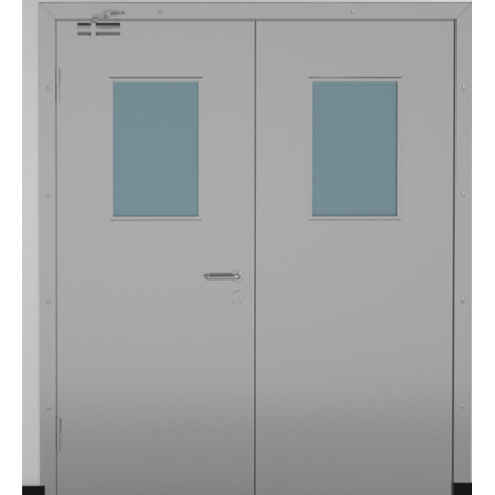 Double-leaf steel door